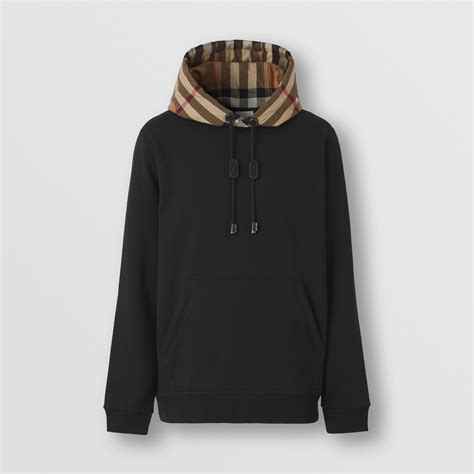 burberry hooded sweatshirt mens|Burberry hoodie black and white.